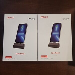 2 iWALK LinkPod4 4500mAh Portable IPhone Charger White, DBL4500L